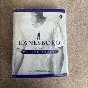 Lanesboro White V-Neck Shirts - 6 Pack